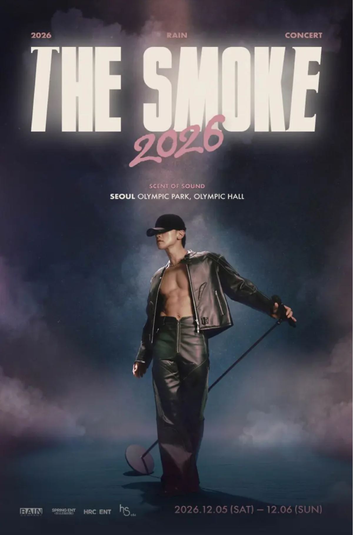 Rain THE SMOKE concert poster, Olympic Hall Seoul Dec 2026